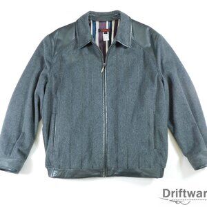 TORRAS Mens US 44 Gray Cashmere Leather Bomber Jacket Spain